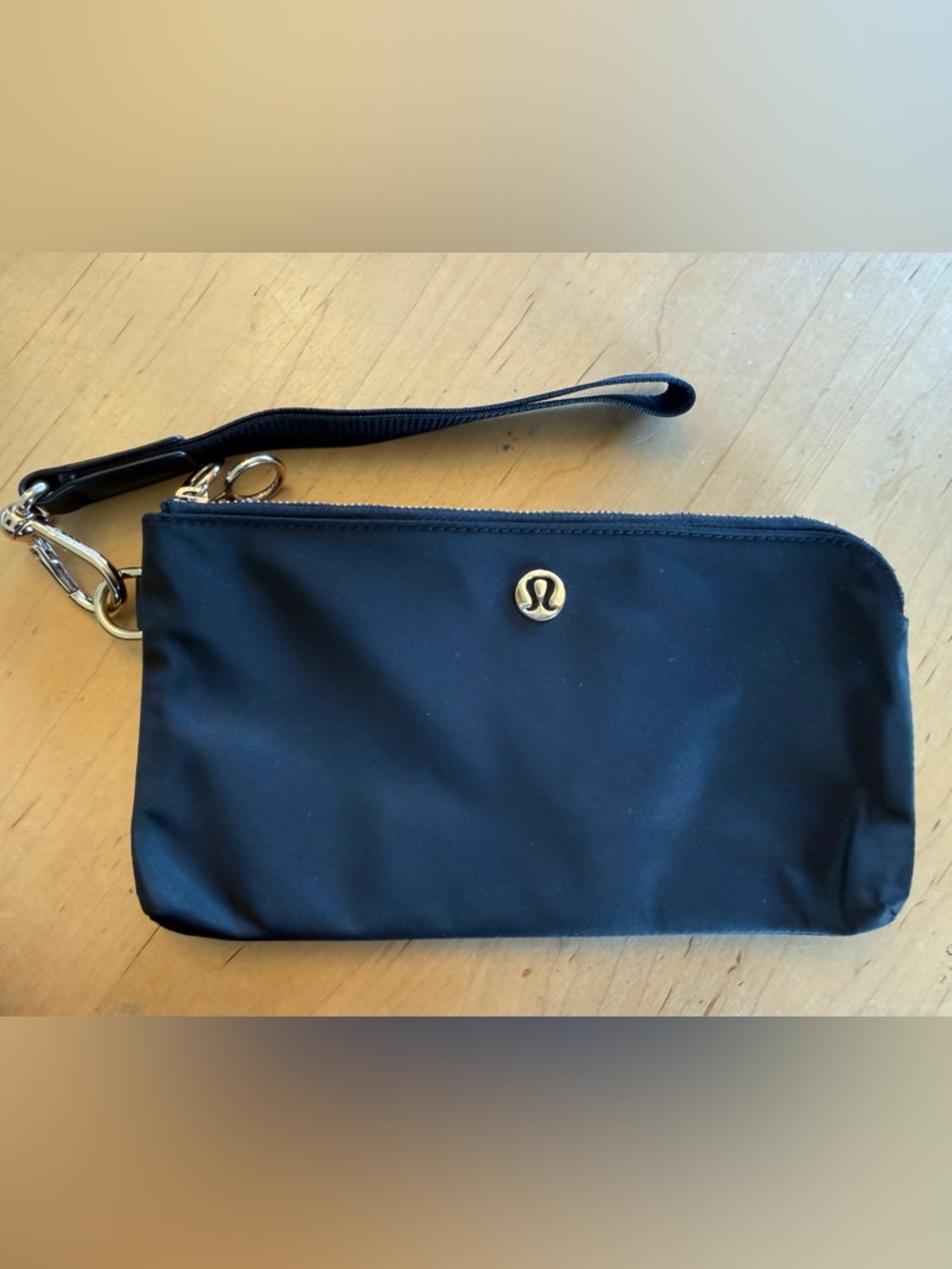 lululemon athletica Black Wristlet with Gold Hardware - EUC